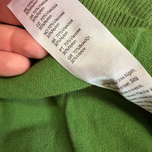 Voodoo Vixen Forest Green Sweater with Red Mushroom Embroidery - Picture 4 of 5